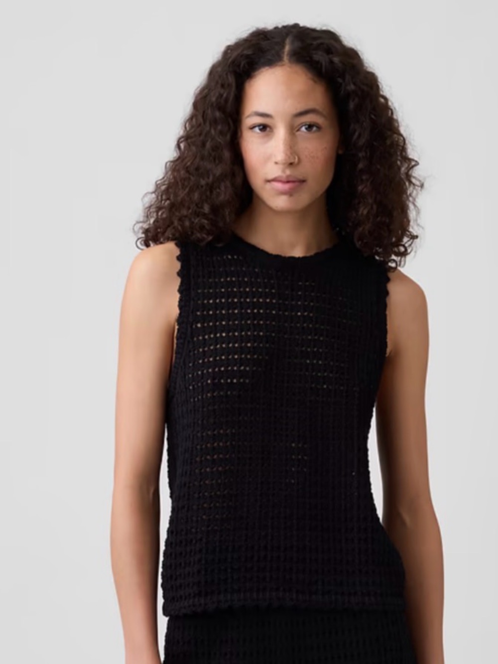 Gap Sleeveless Black Crochet Knit Top - Women's
